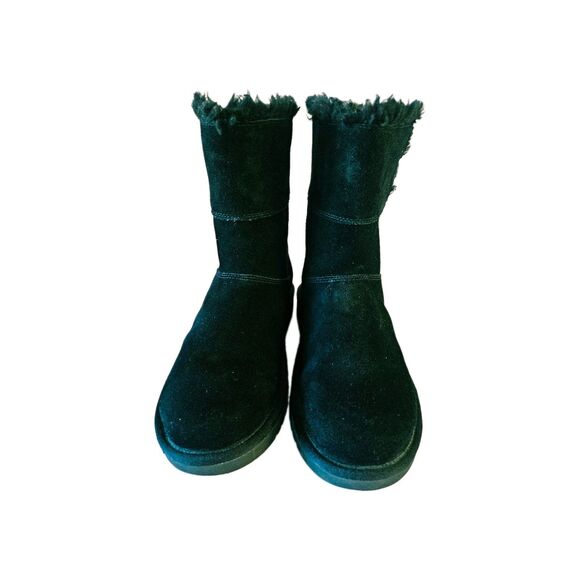Koolaburra Shoes - Koolaburra by UGG Women's Black Suede Faux Fur Lined Mid-Calf Zip Boot 7